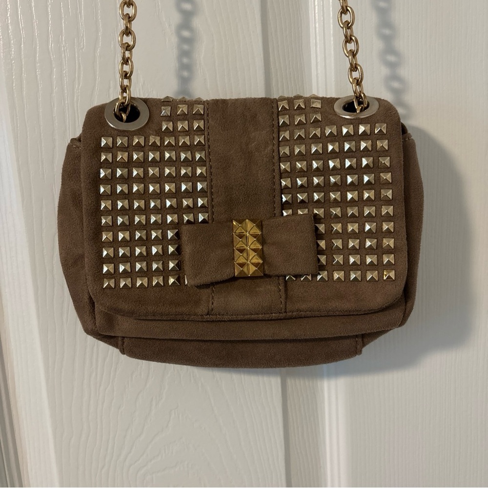 Studded Brown Shoulder Bag